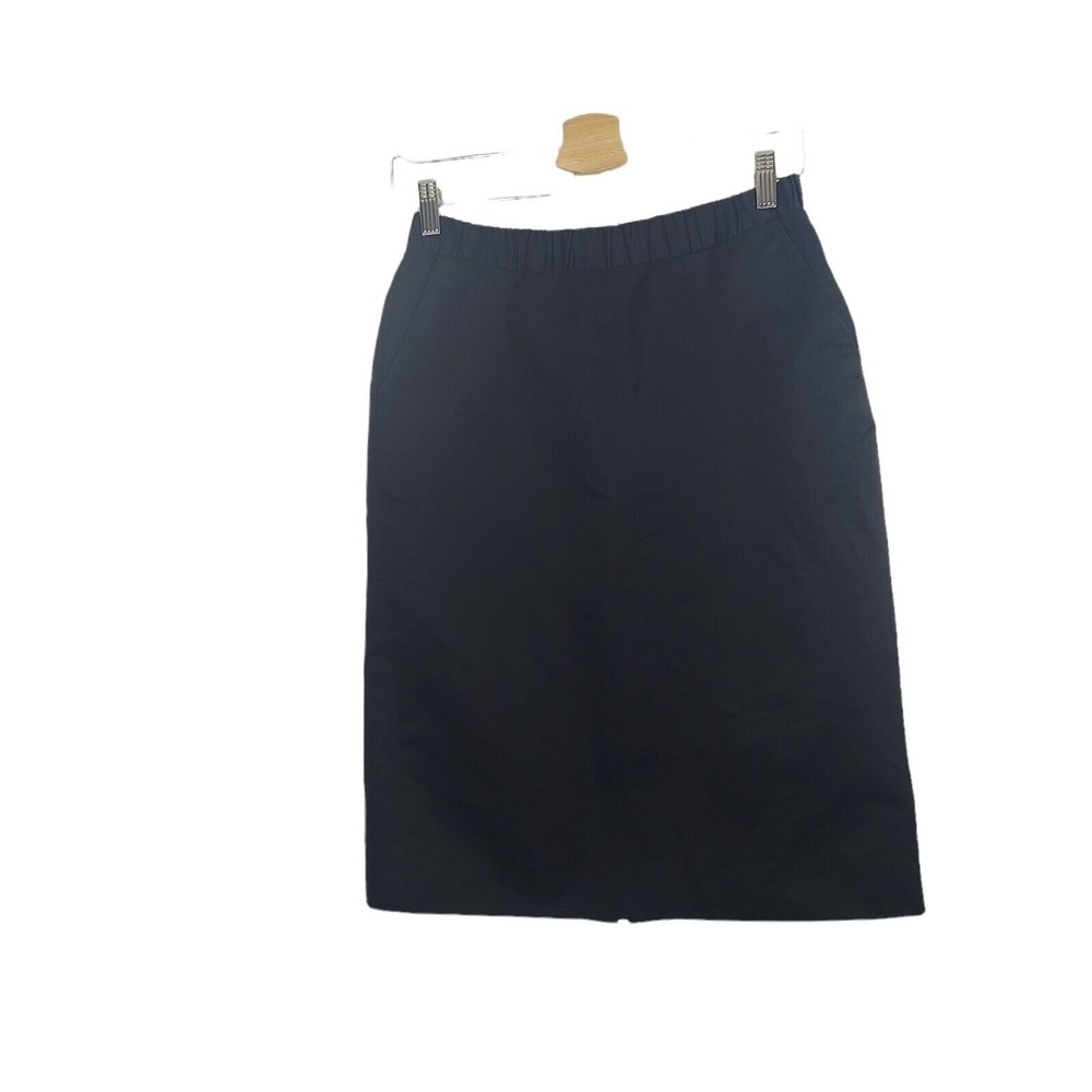 Madewell Black Pencil Knee Length Skirt Shiny With Pockets Women's Small Lined - Picture 1 of 5